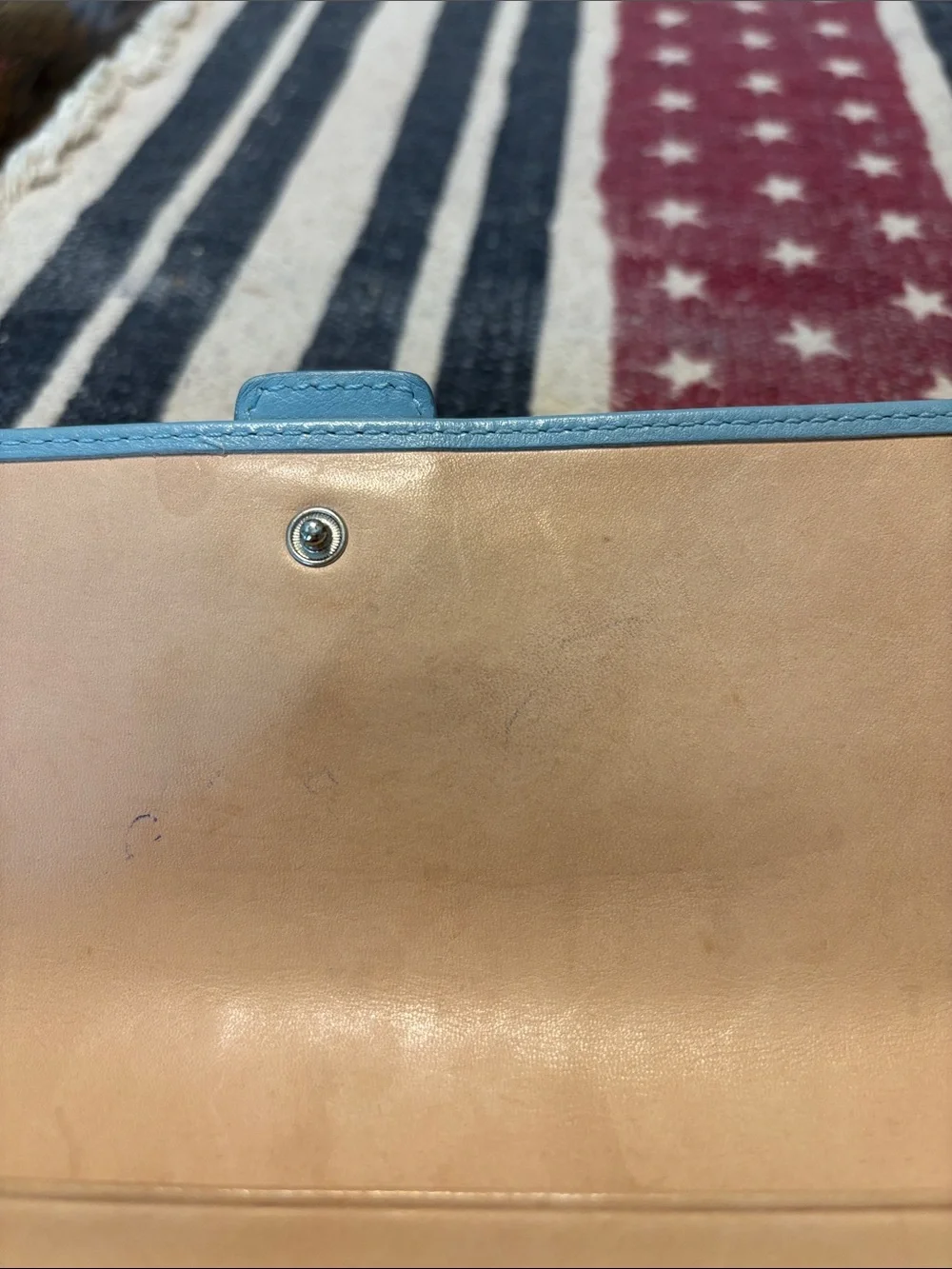 Vintage Coach Legacy Light Blue Leather Buckle Wallet